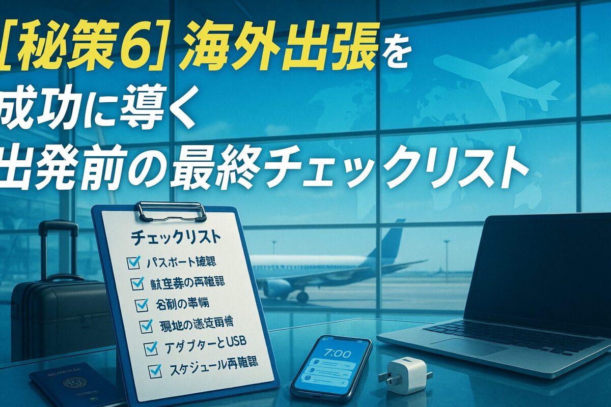 海外出張を成功に導く！出発前の最終チェックリスト